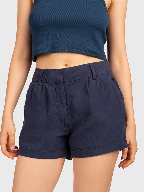 STUDIOS navy linen shorts - 1