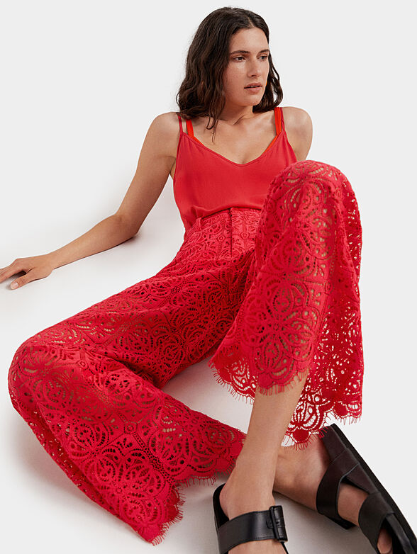 Red lace pants - 5