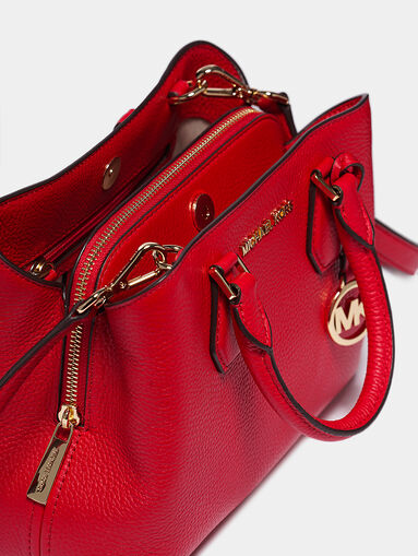 CAMILLE leather handbag with logo detail - 5