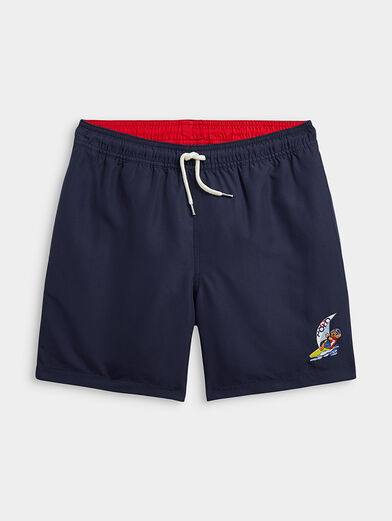 Swim trunks in blue color with Polo Bear accent - 1