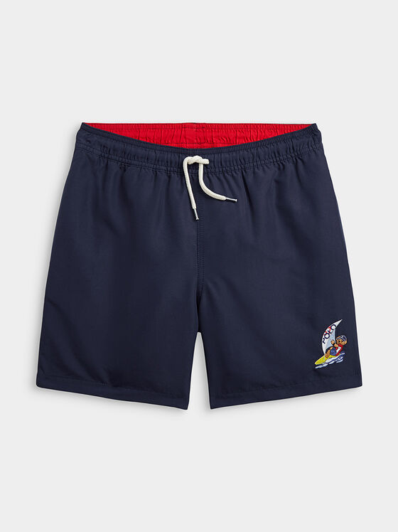 Swim trunks in blue color with Polo Bear accent - 1