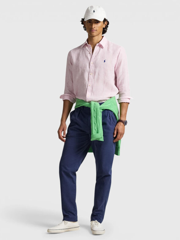 Shirt with striped pattern and logo embroidery - 2