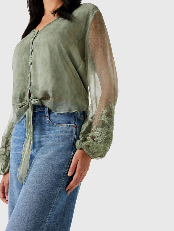 CAMILLA blouse with accent sleeves - 4