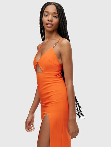 Black dress with cut-out detail and slit - 3