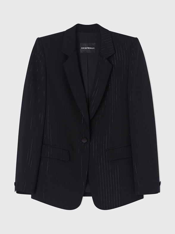Single-breasted jacket with lurex threads - 1