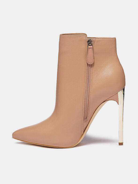 EHREN leather ankle boots in beige color - 4