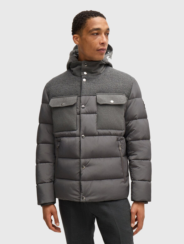 Quilted jacket with different textures - 1