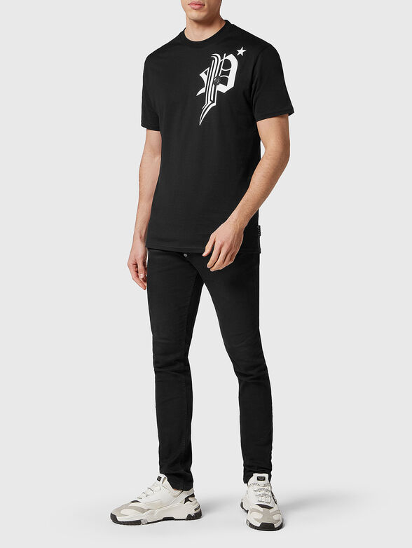 Accent back print T-shirt  - 3