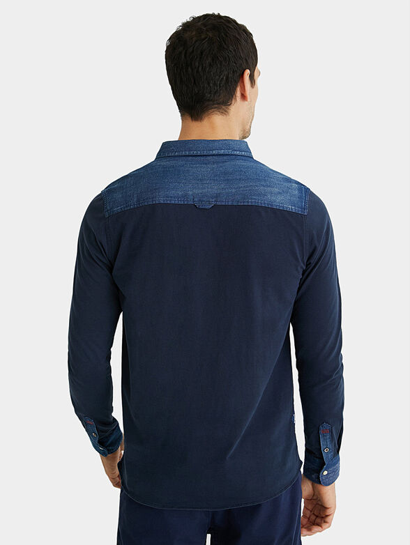 Cotton and denim polo shirt - 2