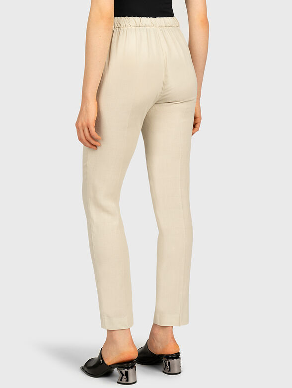 Cropped viscose trousers with drawstring - 2