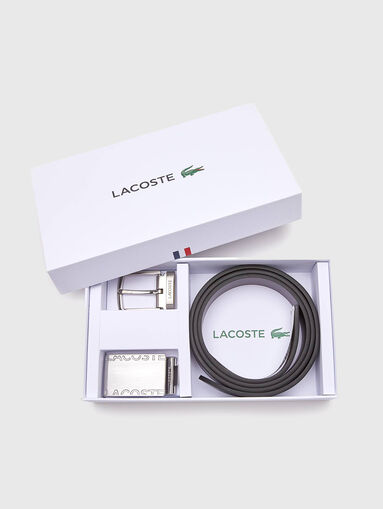 Two pin buckle leather belt set - 3