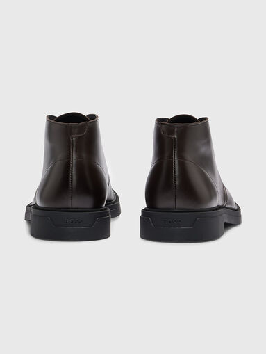 Black leather ankle boots - 4
