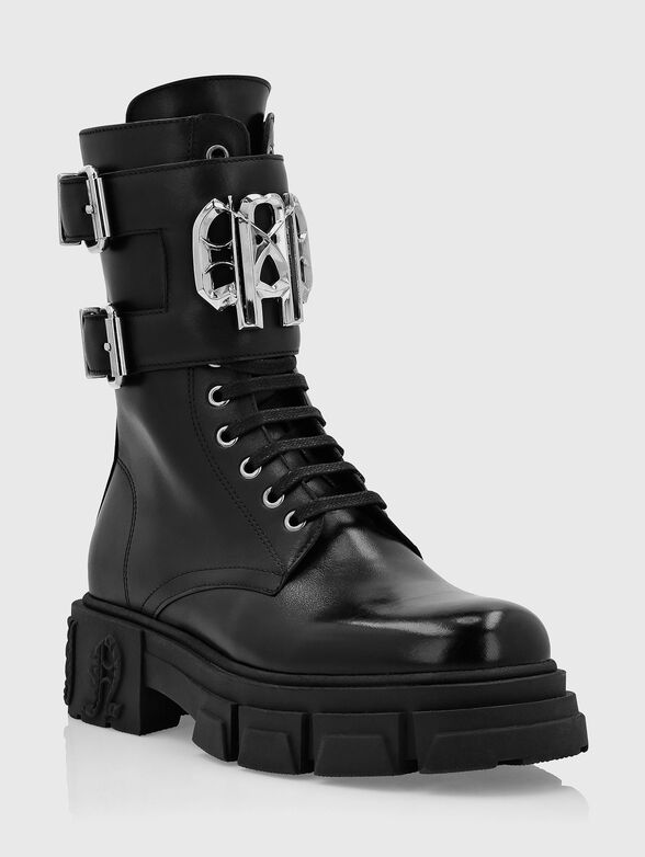 Black leather boots - 2