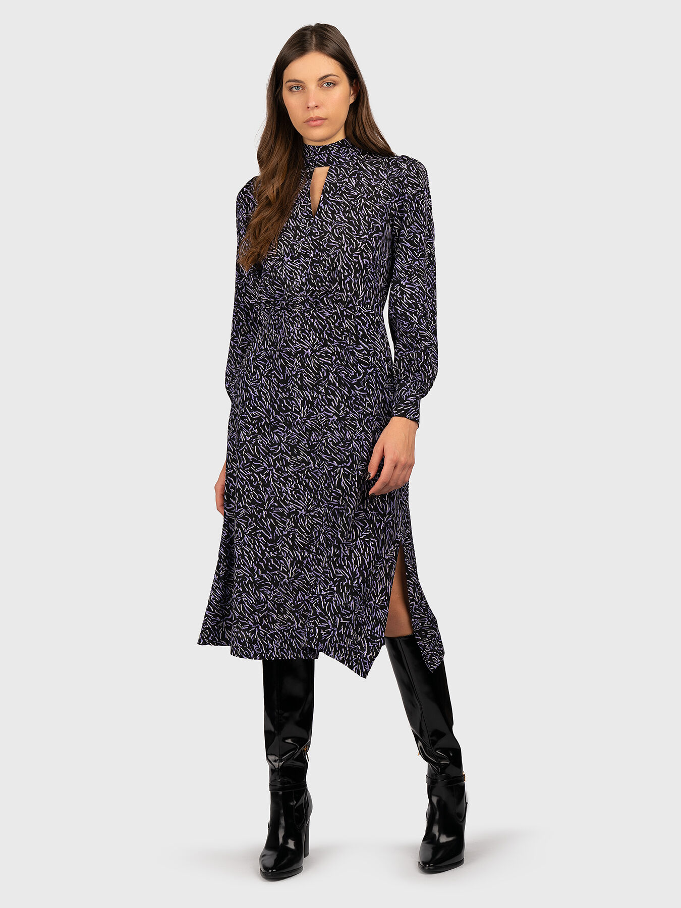 Silk dress with print brand Karl Lagerfeld