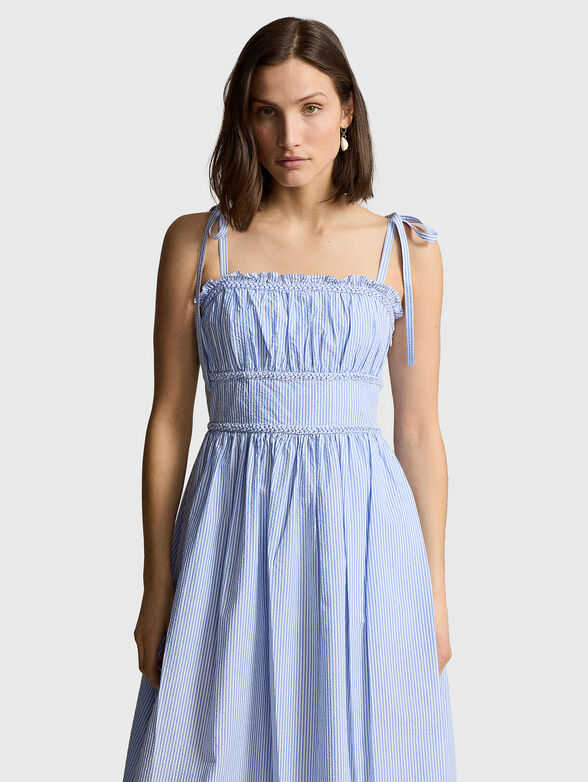 Midi cotton dress with pockets - 4