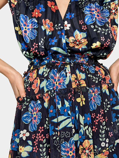 DONNA Midi skirt with floral print - 4