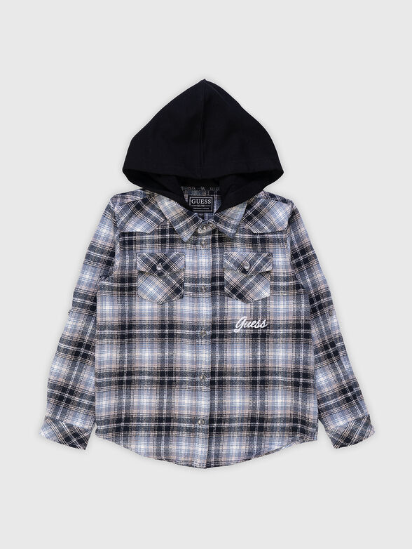 Check shirt with hood - 0