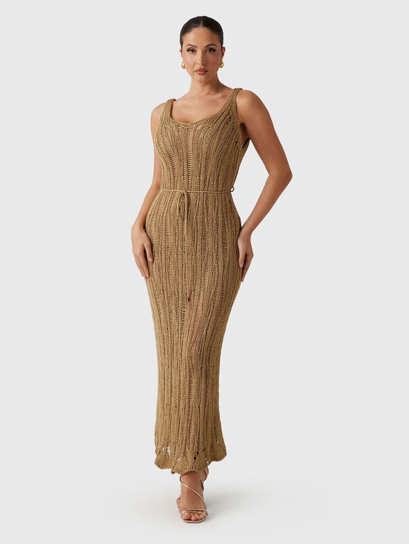 LUCKY maxi dress with waist belt - 0