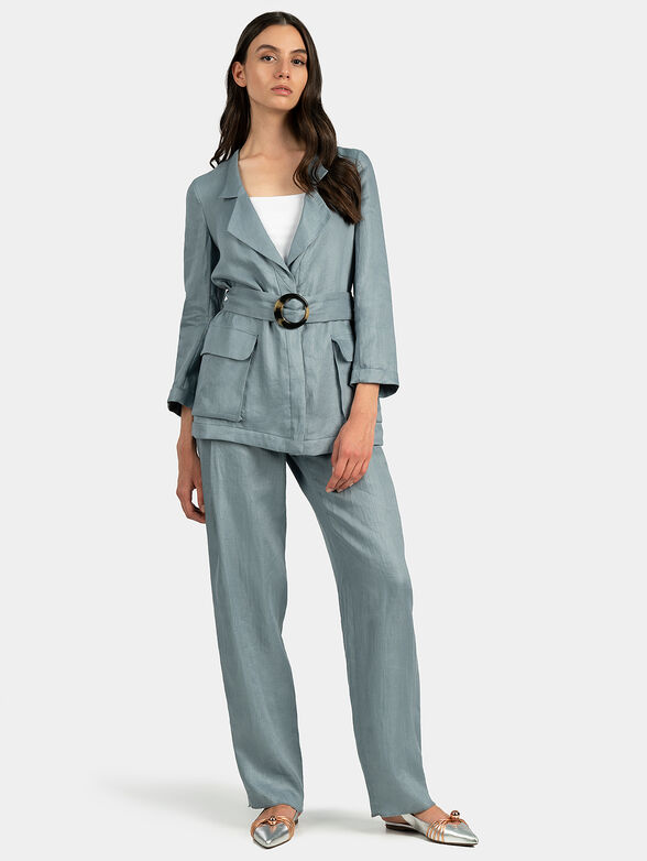 Linen jacket in light blue - 2
