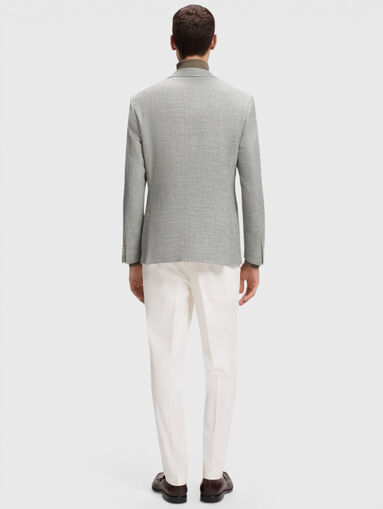 Single breasted cotton and linen jacket - 3