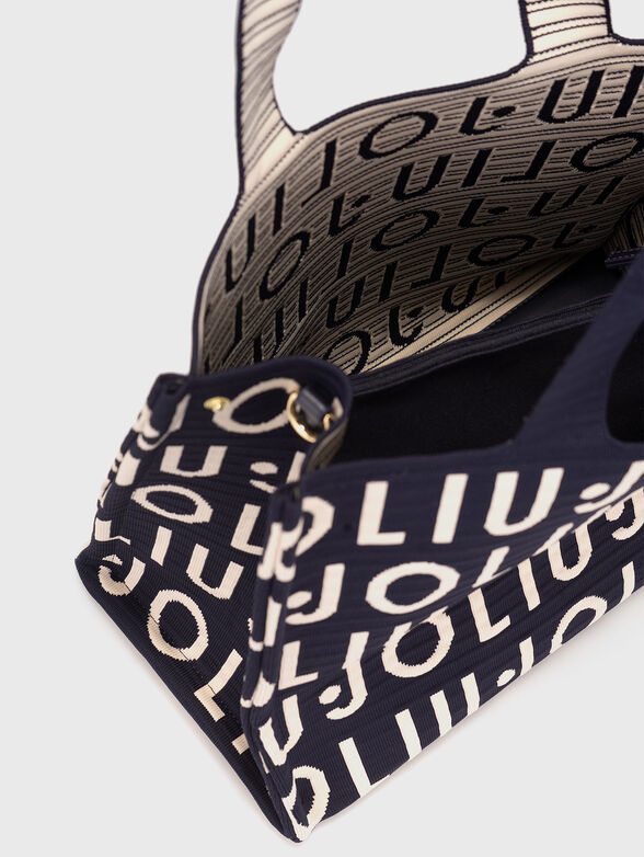 Knit tote bag with long strap - 6