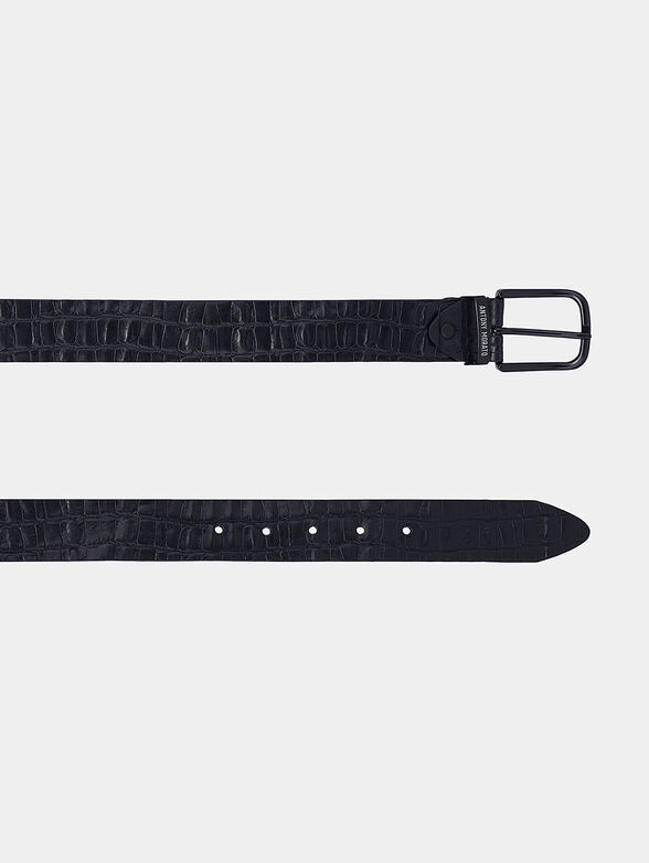 Leather belt with crocodile texture - 2