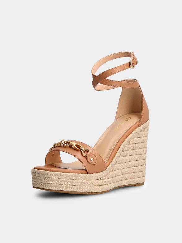 WENDY platform sandals in beige color - 2