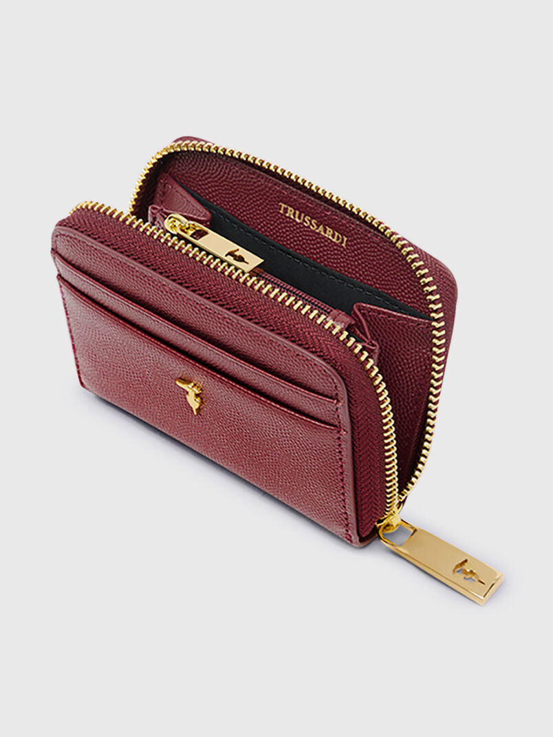 Leather wallet with saffiano effect and micro logo - 3