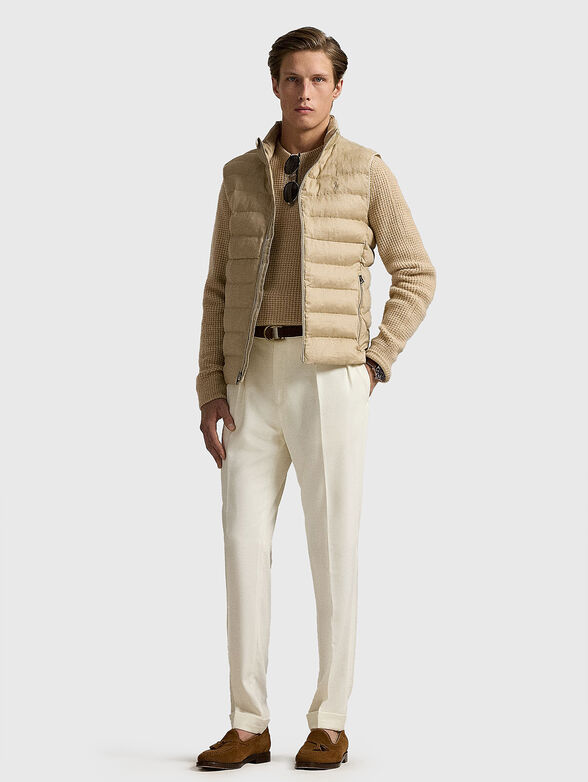 Beige vest with embroidered logo - 2