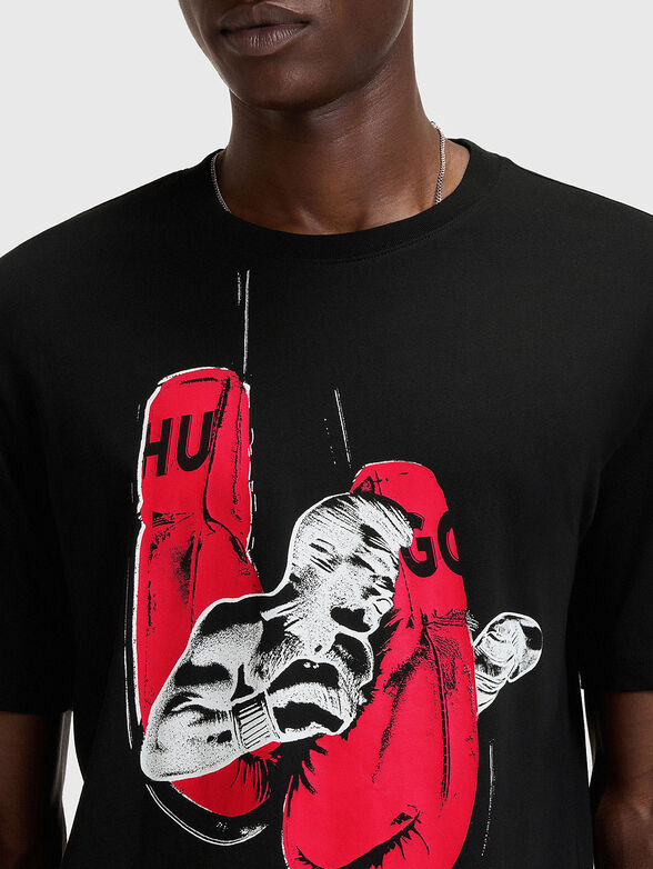 Cotton T-shirt with print - 4