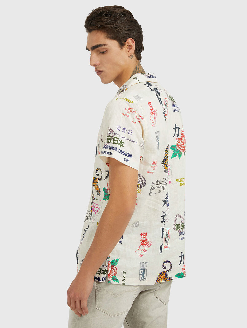 ISLAND linen shirt with print - 3
