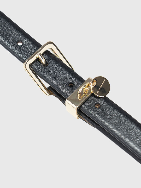 Beige leather belt - 4