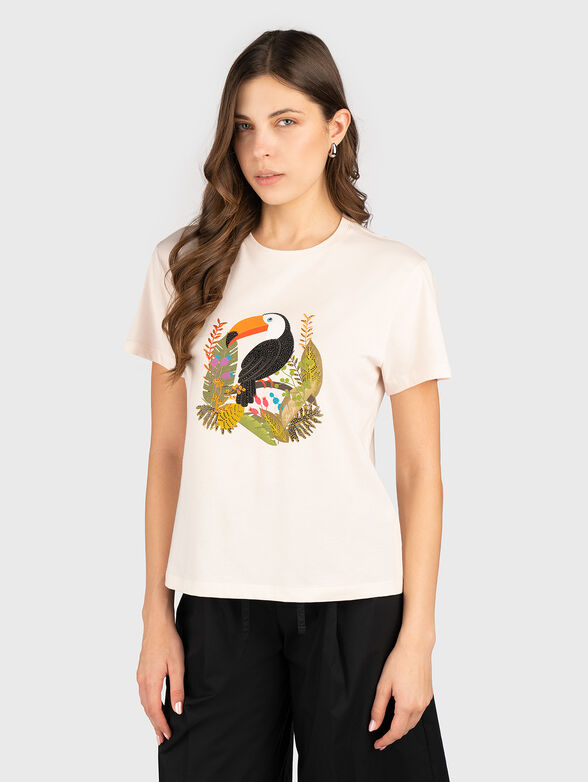 Black T-shirt with sequins - 1
