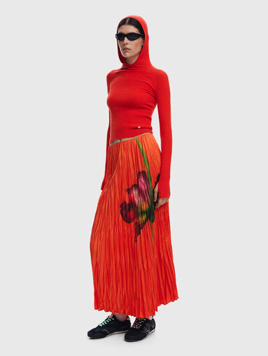 Maxi skirt with floral motif - 4