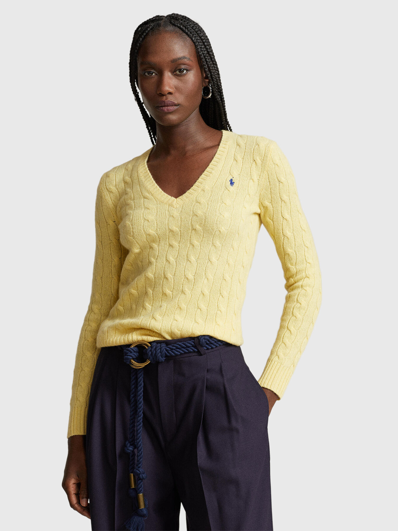 Cashmere yellow sweater outlet