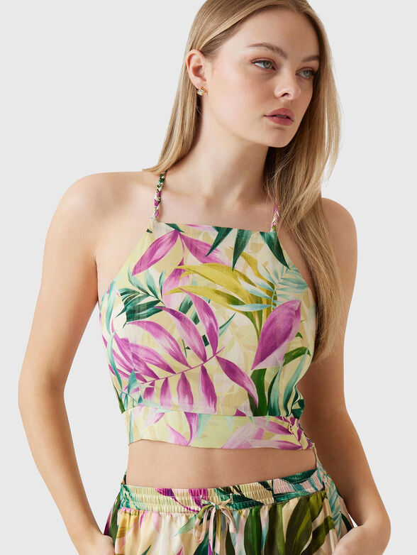 GAELLE floral print crop top - 4