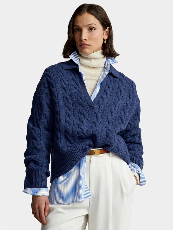 Relaxed fit blue sweater  - 1