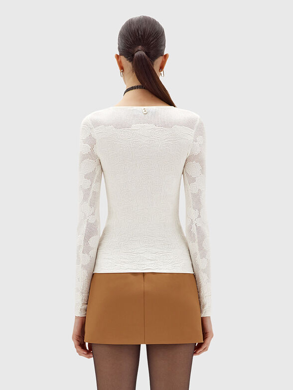 Floral lace stitch sweater - 3