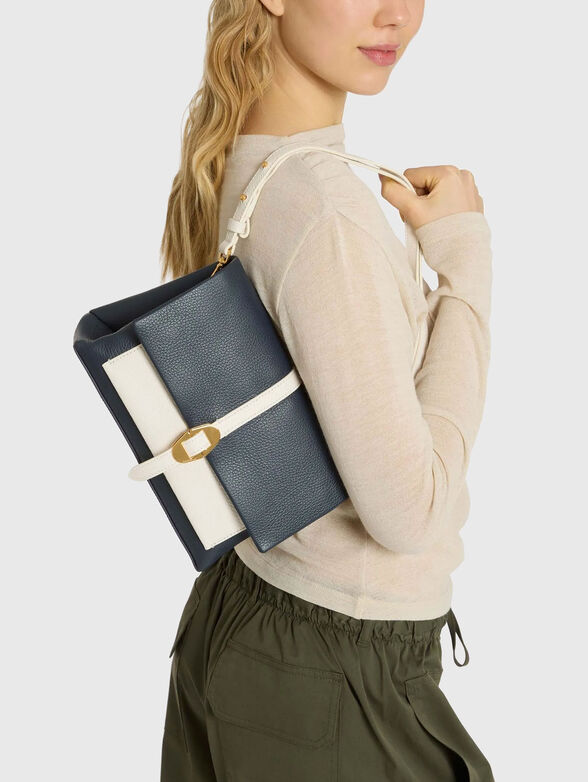 Color-block effect leather shouldrer bag - 2
