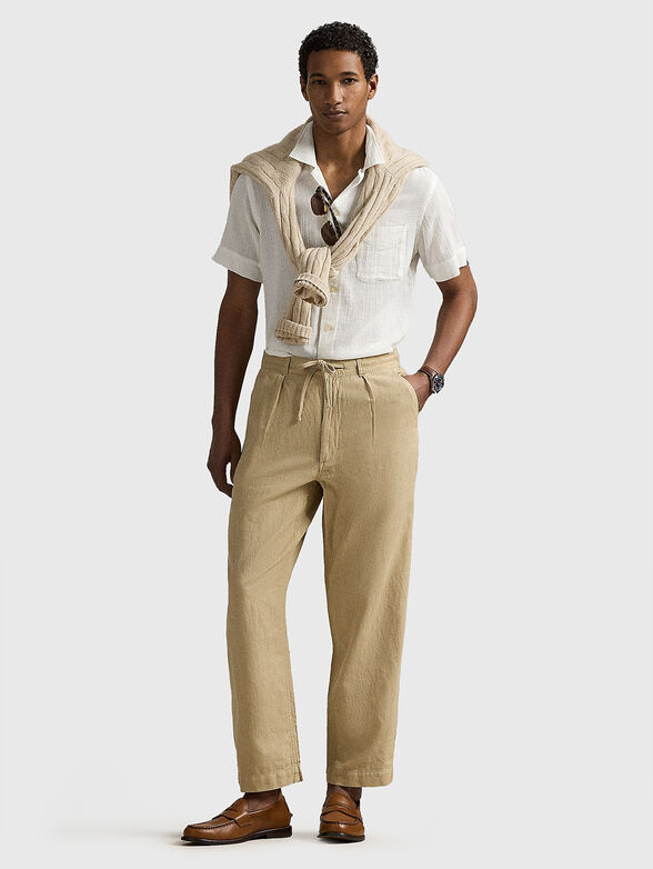Linen and cotton trousers - 3