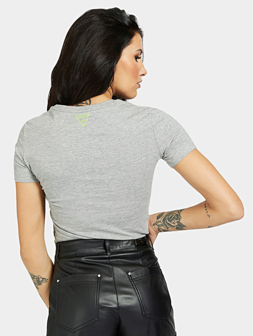 Cotton t-shirt with contrasting print - 3