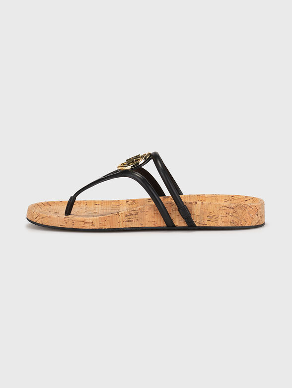 HAMPTON black leather sandals - 4