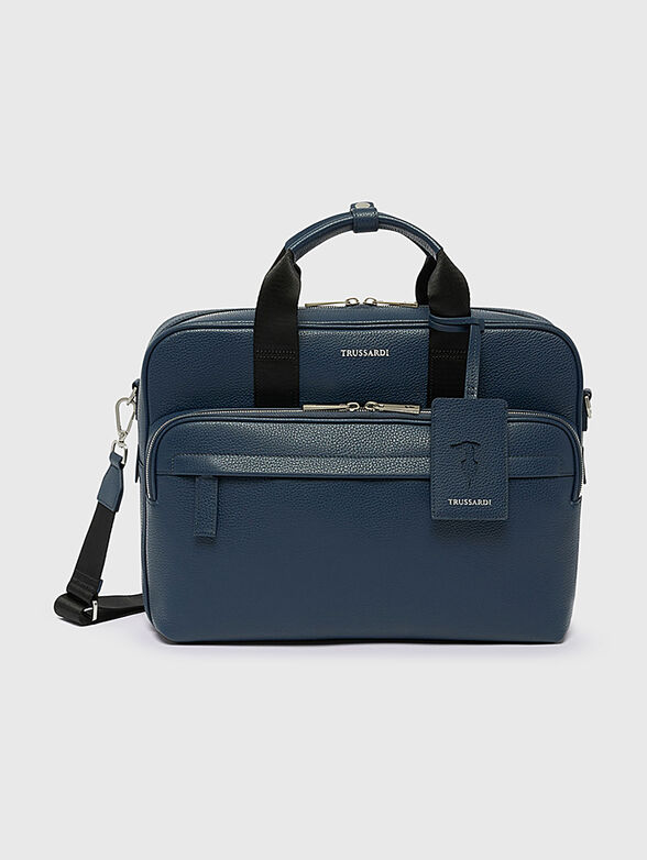 Black leather laptop bag - 1