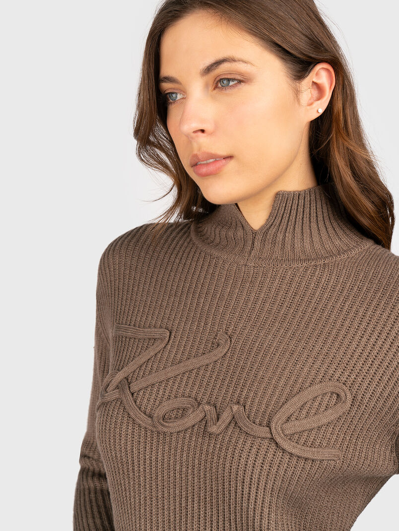 Wool blend polo neck sweater - 3