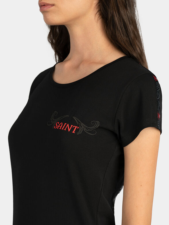 Black printed tee - 2