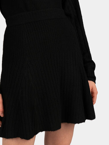 Knitted wool blend mini skirt - 3