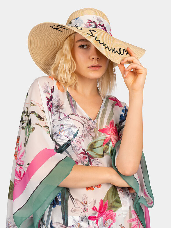 Wide-brimmed hat with inscription - 2