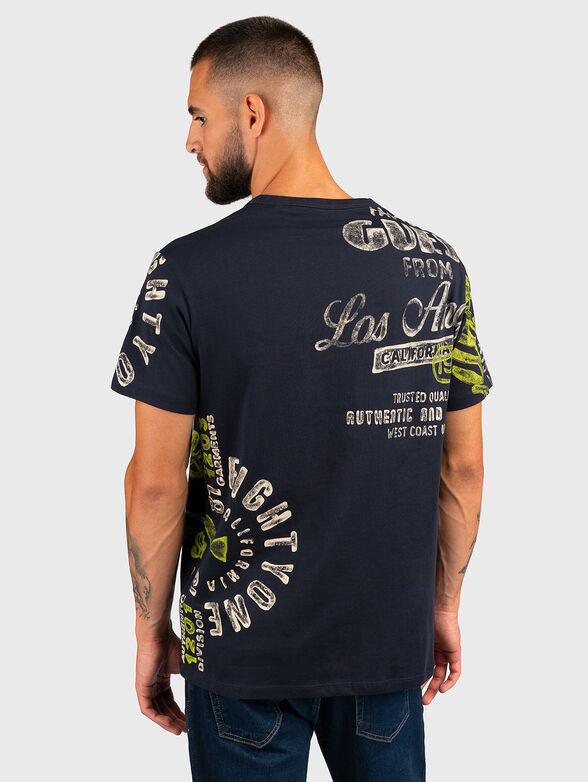WORD RENOWNED dark blue print T-shirt  - 3