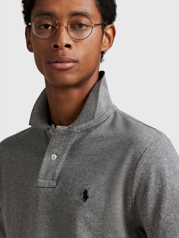 Cotton polo shirt with logo embroidery - 4