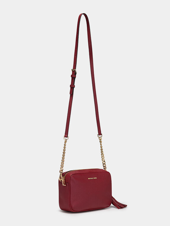 Red crossbody bag with tassel - 2